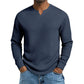 🍂 Men’s Slim-Fit Waffle-Knit V-Neck Shirt – Refined Comfort & Effortless Autumn Style
