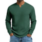 🍂 Men’s Slim-Fit Waffle-Knit V-Neck Shirt – Refined Comfort & Effortless Autumn Style