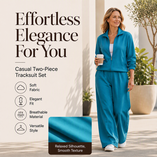 🍂 Women’s Zip-Up Cardigan & Wide-Leg Trousers Set – Cosy Comfort & Effortless Autumn Style