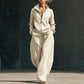 Women's Zip-Up Cardigan & Wide-Leg Pants Set