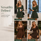 🍂 Women’s Long-Sleeve Square-Neck Mini Dress – Feminine Elegance & Effortless Autumn Style