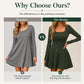 🍂 Women’s Long-Sleeve Square-Neck Mini Dress – Feminine Elegance & Effortless Autumn Style