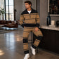 👕👖 Men's Printed Half-Zip Sweatshirt & Pants Tracksuit Set– Comfortable Autumn Style from Top to Bottom