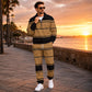 👕👖 Men's Printed Half-Zip Sweatshirt & Pants Tracksuit Set– Comfortable Autumn Style from Top to Bottom