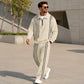 👕👖 Men's Printed Half-Zip Sweatshirt & Pants Tracksuit Set– Comfortable Autumn Style from Top to Bottom
