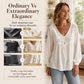 👚 Women's Elegant V-Neck Velvet Top – Luxe Comfort & Effortless Autumn Style