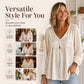 👚 Women's Elegant V-Neck Velvet Top – Luxe Comfort & Effortless Autumn Style