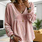👚 Women's Elegant V-Neck Velvet Top – Luxe Comfort & Effortless Autumn Style