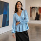 👚 Women's Elegant V-Neck Velvet Top – Luxe Comfort & Effortless Autumn Style