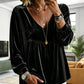 👚 Women's Elegant V-Neck Velvet Top – Luxe Comfort & Effortless Autumn Style