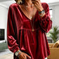 👚 Women's Elegant V-Neck Velvet Top – Luxe Comfort & Effortless Autumn Style