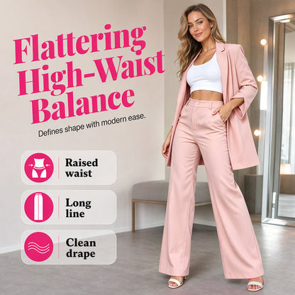 💞 Women's Elegant Blazer and Straight-Leg Pants Set– Polished Autumn Style