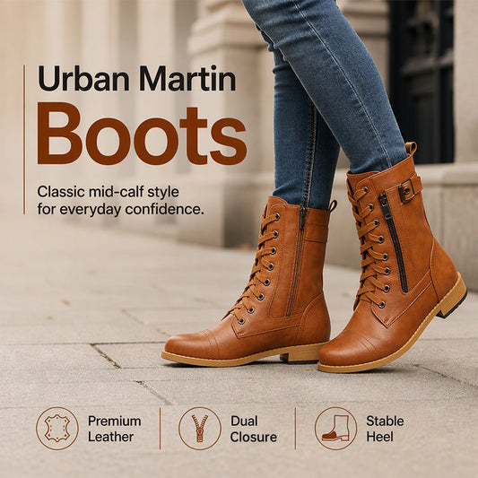 👢 Women's Round Toe Chunky Heel Martin Boots – Chic Comfort & Effortless Autumn Style
