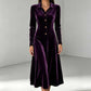 🍂 Women’s Vintage Velvet A-Line Dress – Timeless Elegance & Effortless Autumn Style