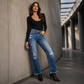 🍂 Women’s Distressed Straight-Leg Jeans – Flattering Fit & Effortless Autumn Style