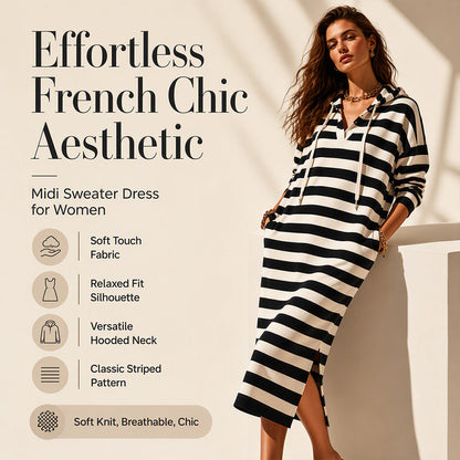 🔥 Hot Sale 50% OFF💖Women's Casual Striped Hoodie Dress
