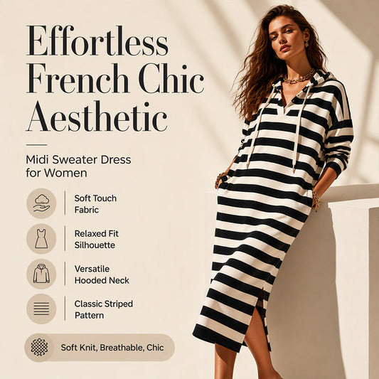🔥 Hot Sale 50% OFF💖Women's Casual Striped Hoodie Dress