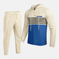 🧶 Men's Sporty Color-Block Waffle Knit 2-Piece Set – Sporty Comfort & Effortless Autumn Style