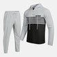 🧶 Men's Sporty Color-Block Waffle Knit 2-Piece Set – Sporty Comfort & Effortless Autumn Style