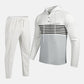 🧶 Men's Sporty Color-Block Waffle Knit 2-Piece Set – Sporty Comfort & Effortless Autumn Style