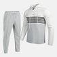 🧶 Men's Sporty Color-Block Waffle Knit 2-Piece Set – Sporty Comfort & Effortless Autumn Style