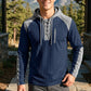 Men's Casual Knit Color-Block Hoodie