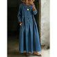 ✨ Easy Everyday Comfort | Women's Loose Long-Sleeve Maxi Dress with Pockets
