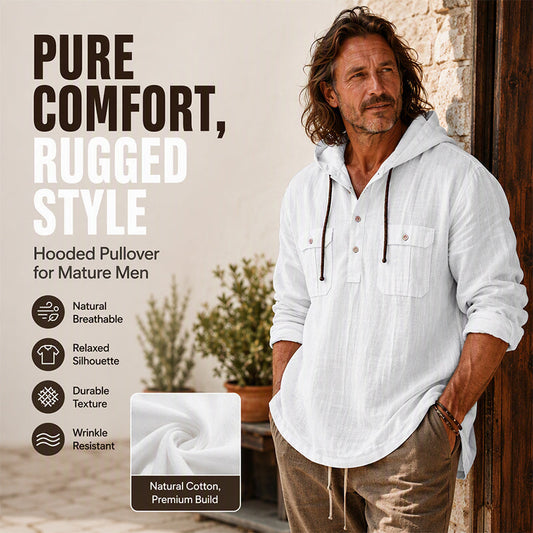 🍂 Men's Casual Long Sleeve Hooded Shirt – Relaxed Comfort & Effortless Autumn Style
