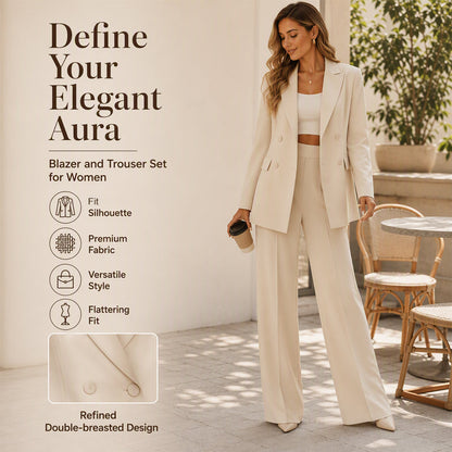 ✨ Women’s Elegant Blazer & Trousers Set – Polished Style & Effortless Sophistication