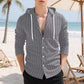 ✨Men's Striped Long Sleeve Hooded Shirt