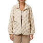 Women's Checkerboard Snap Button Plush Jacket
