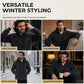 Men's Plush Diamond Cable Knit Textured Hoodie