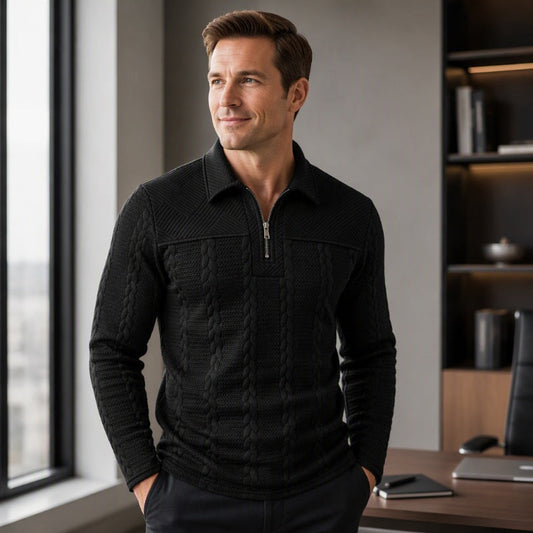 🧥Men's Long Sleeve Half-Zip T-Shirt – Smart, Casual & Effortlessly Versatile
