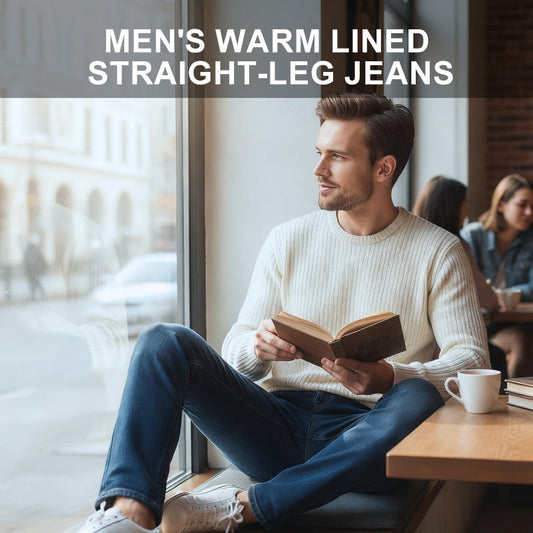 👖 Men's Warm Lined Straight-Leg Jeans – Cosy Comfort for Chilly Days