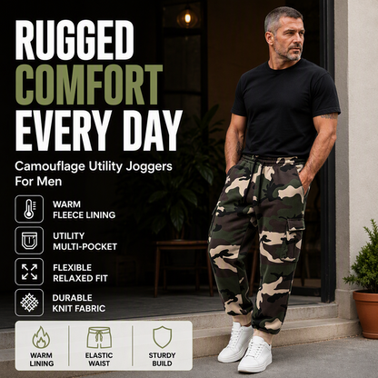👖 Men's Camouflage Drawstring Athletic Cargo Pants – Relaxed Fit, Utility Style