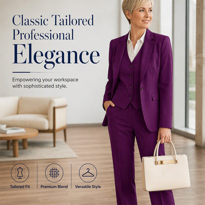 ✨ Premium Professional Style | Women's Blazer, Vest & Pants 3-Piece Suit Set
