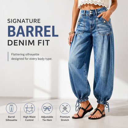 👖 Women's High Waisted Stretchy Barrel Jeans – Flattering Fit & Effortless Style