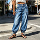 👖 Women's High Waisted Stretchy Barrel Jeans – Flattering Fit & Effortless Style