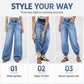 👖 Women's High Waisted Stretchy Barrel Jeans – Flattering Fit & Effortless Style