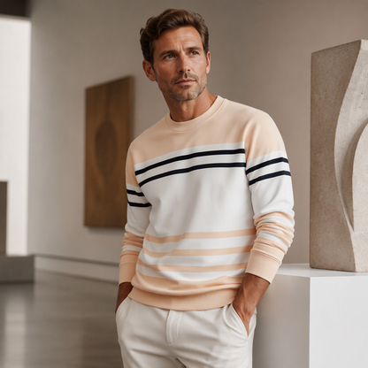 ✨Men's Striped Colorblock Long Sleeve Sweatshirt – Casual, Comfortable & Effortlessly Stylish