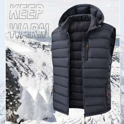 ❄️ Cold-Weather Comfort | Men's Padded Vest with Detachable Hood ⚡ Free Shipping