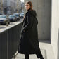 ✨👚Women’s Vintage Fuzzy-Lined Long Coat With Hood