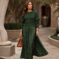 🔥 HOT SALE 50% OFF 💖Women's Round Neck Pleated Maxi Dress