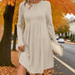 🍂 Limitied-Time 50% OFF 👚 Women's Ribbed Knit Long‑Sleeve A‑Line Midi Dress, Casual Loose Swing Fall Winter Dress