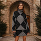 🍂✨ Women's Argyle Knit Sweater & Skirt Set – Elegant, Cosy & Effortlessly Chic