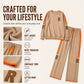 🤎 Women's Casual Sweatshirt & Wide-Leg Pants Set