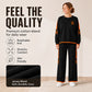 🤎 Women's Casual Sweatshirt & Wide-Leg Pants Set