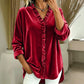 Women's Solid Color Ruffle Neck Blouse