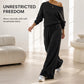 ✨👗Women's Off-Shoulder Top & Wide-Leg Pants Set – Elegant, Flattering & Effortless
