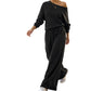 ✨👗Women's Off-Shoulder Top & Wide-Leg Pants Set – Elegant, Flattering & Effortless